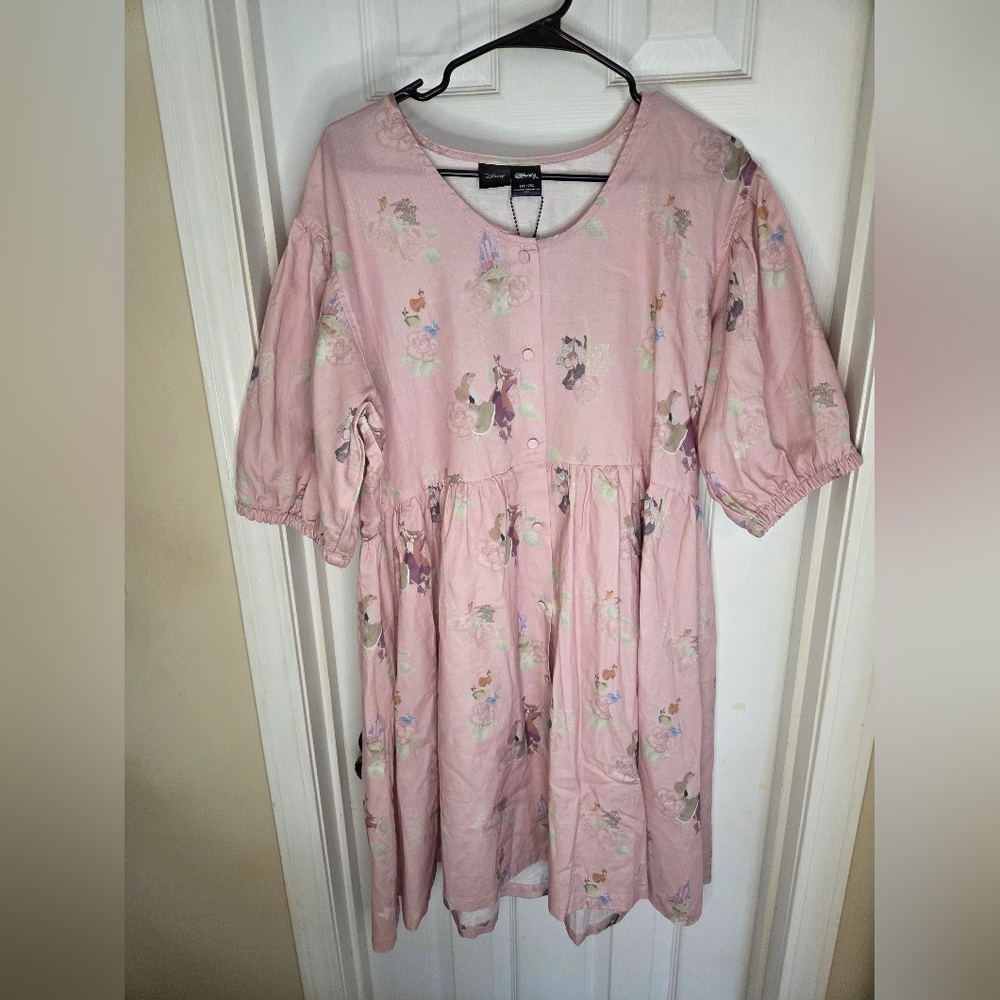 Disney Pink Long Sleeve Scoop Neck Sundress
